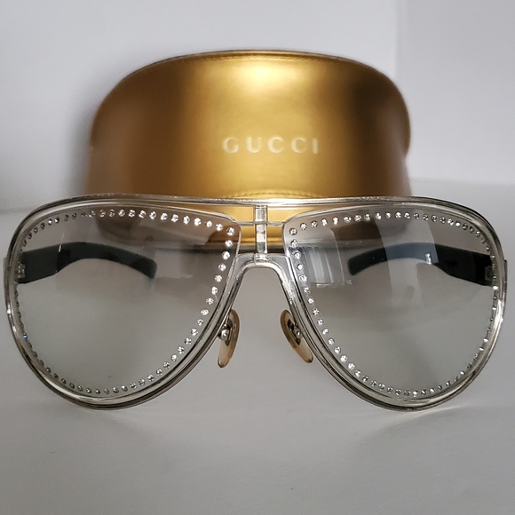 Gucci Accessories - Authentic Gucci 1566 S/STRASS Swarovski Crystal (GREY MS) Aviator Sunglasses